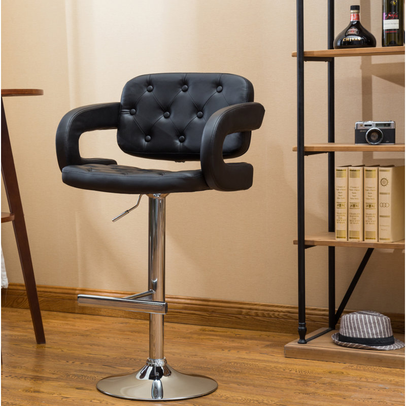 Orren Ellis Glamis Adjustable Height Swivel Arm Bar Stool & Reviews Wayfair